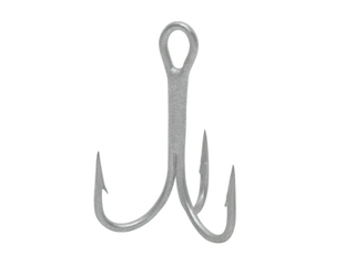 Treble Hooks 3X Strong Size 1/0 Black Nickel 100 Pieces