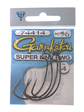 Buy Gamakatsu Superline EWG Worm Hooks 4/0 Qty 4 online at